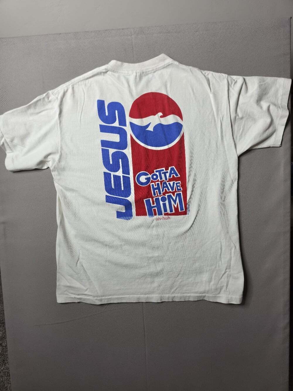 Vintage 90s Jesus Shirt Mens XL Pepsi Parody Gotta Have Him Single Stitch READ